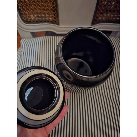 NWT Rae Dunn Halloween Dead Man's Bones Canister Black Orange - Picture 11 of 12